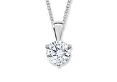 Round Diamond Pendant in Platinum